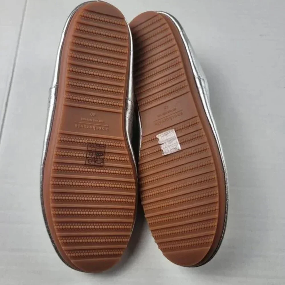 Anothersole Metallic Oxford Shoes Womens EU 40 US 9 Silver Lace Up Flats - Picture 12 of 12